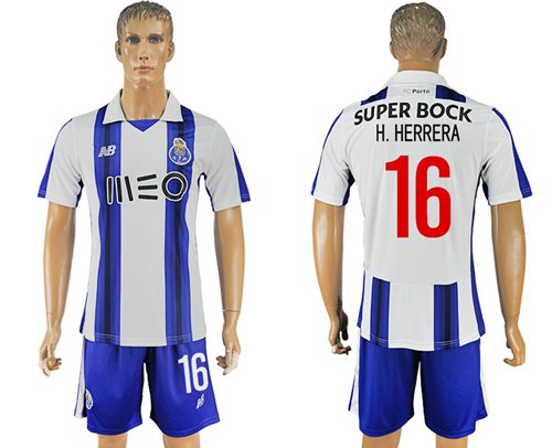 Oporto #16 H.Herrera Home Soccer Club Jersey - Click Image to Close
